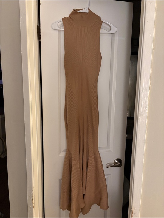 Anthropologie Dresses & Skirts - Sleeveless High-Neck Ribbed Maxi Dress in Camel